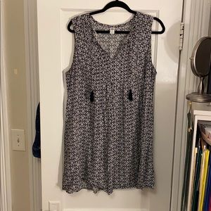 Black patterned Boho sleeveless fit & flare